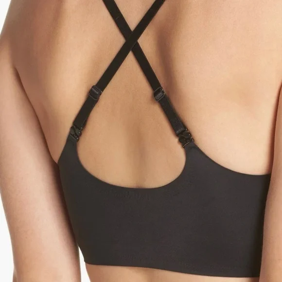 True & Co The Body Triangle Convertible Strap Bralette Bra in Black Size L Large - Picture 3 of 8